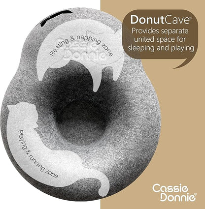 Premium Cat Bed caveTunnel Hiding Places for Indoor Cats(Large) Houses &amp; Condos. Washable100% Nontoxic Eco-Friendly. Spaciousfor 2 Cats