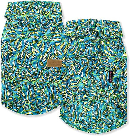 Parisian Pet Shirt - Tribal Camp Beach Outfit - 100% Cotton Summer Clothes - Stylish Dog Costume - Breathable Cool Pet Clothing - Machine Washable Shirts for Large Dogs - L