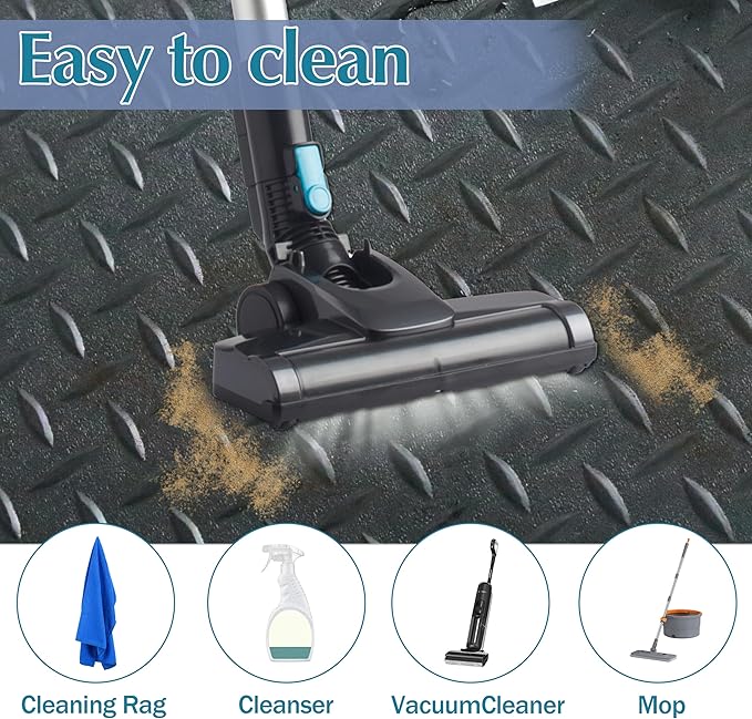7.5 x 17 FT Garage Floor Mat,2.5 mm Thickness Diamond PVC Garage Flooring Roll, Anti-Slip Shop Floor &amp; Parking mats for Workshop,Gym,Golf Cart Parking or Trailers