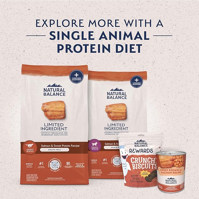 Natural Balance Limited Ingredient Adult Grain-Free Dry Dog Food, Salmon &amp; Sweet Potato Recipe, 4 Pound (Pack of 1)