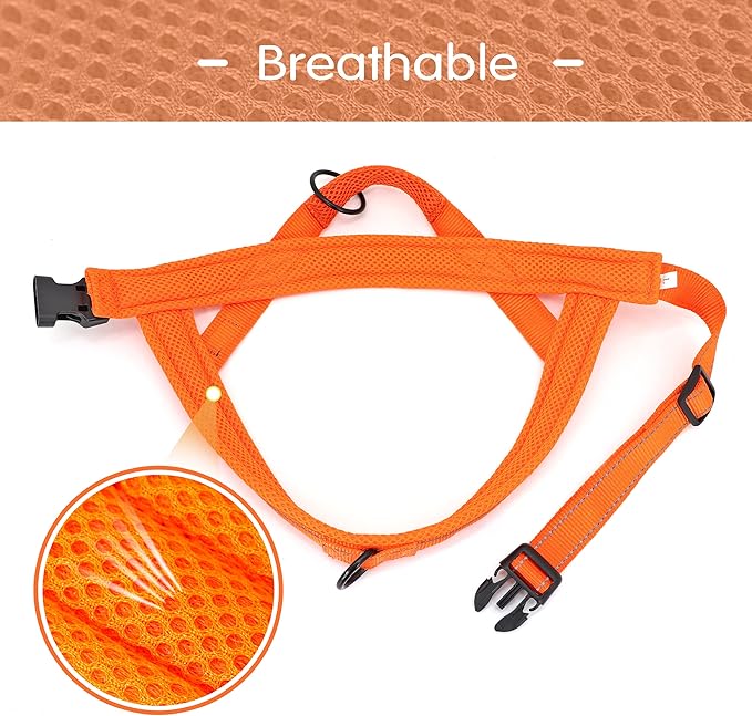 Didog No Pull Dog Harness with Soft Mesh Padded,Reflective &amp; Quick Fit Light Weight Dog Strap Vest Harness,Easy for Walking Training (XS:Chest 15-18", Orange)