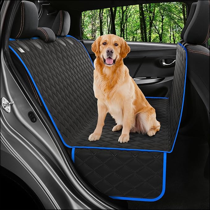 XL Dog Car Seat Cover for Back Seat, Waterproof Hammock for Car, SUV &amp; Truck, Non-Slip Backseat Cover for Dogs, Heavy-Duty Dog Hammock Style Seat Protector Pets, Easy to Install &amp; Clean