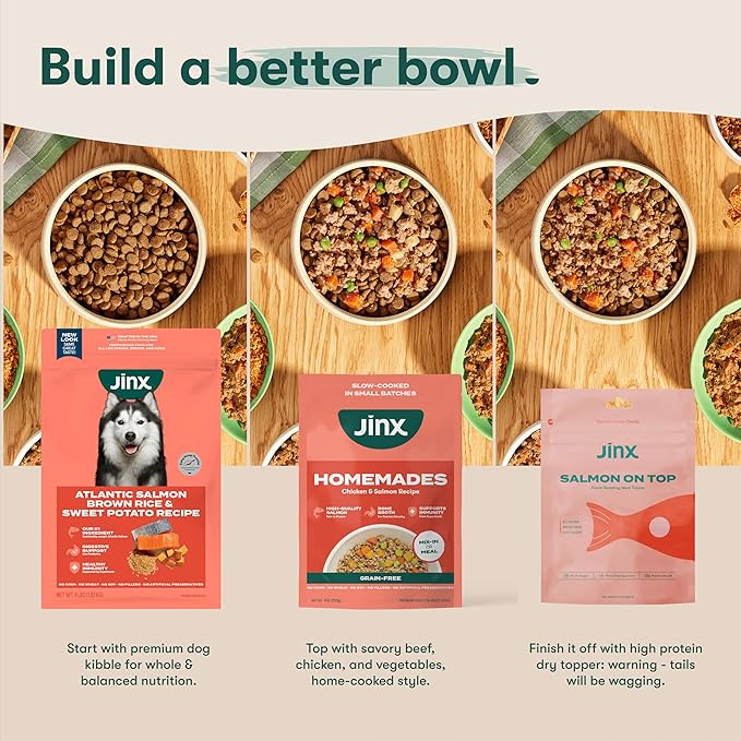 Jinx Chicken Dog Wet Food, Meal or Mix in Dog Toppers for Dry Food, Made with Real Chicken, Bone Broth &amp; Brown Rice, No Fillers, Puppy, Adult, Senior, 3oz, 8 Pack