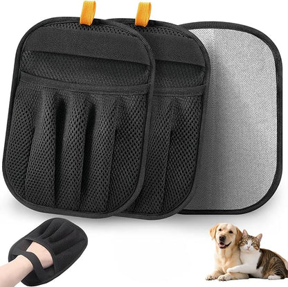 2Pcs Pet Hair Removal Glove for Cats &amp; Dogs, 2025 Newly Upgraded Five-Finger Electrostatic Pet Hair Gloves, Reusable Pet Hair Remover Tool for Couch, Clothing, Car Seat,Carpet