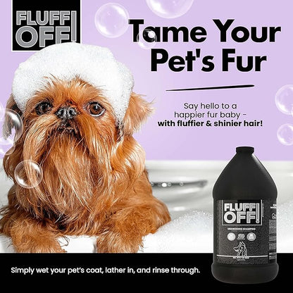 Fluff Off! by Girl With The Dogs, Natural Deshedding Dog &amp; Cat Shampoo, 1 Gal, Made in USA, 8 Wks+