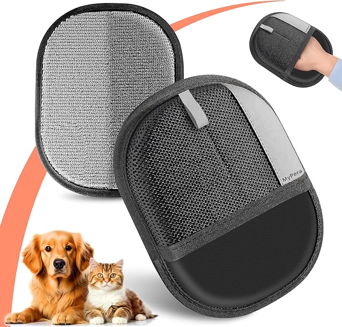 Pet Hair Remover Gloves for Cats &amp; Dogs, Electrostatic Pet Hair Removal Gloves Brush for Pets Hair, Upgraded Animal Fur Removal Tool, Reusable Cats &amp; Dogs Grooming Gloves for Hair Removal (1)