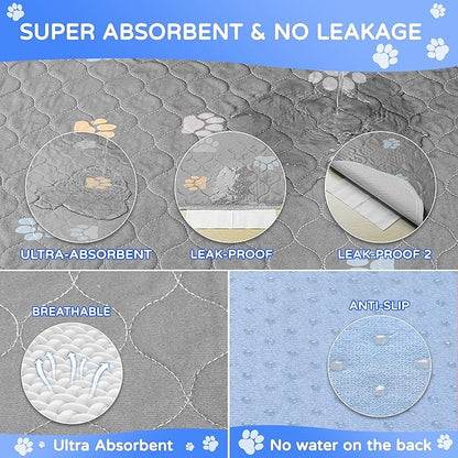 Aitmexcn Washable Puppy Dog Pee Pad, 2PCS 100% Waterproof Whelping Training Mat for Puppy/Senior Dog, Fast Drying Reusable Puppy Pads for Indoor, Outdoor and Car Travel- 32x36&