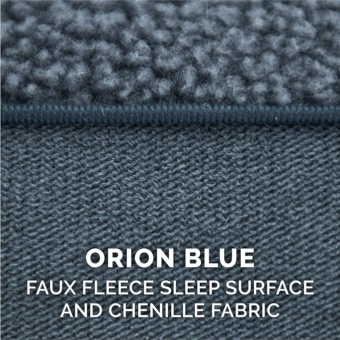 Furhaven Orthopedic Dog Bed for Large Dogs w/ Removable Bolsters &amp; Washable Cover, For Dogs Up to 95 lbs - Sherpa &amp; Chenille Sofa - Orion Blue, Jumbo/XL