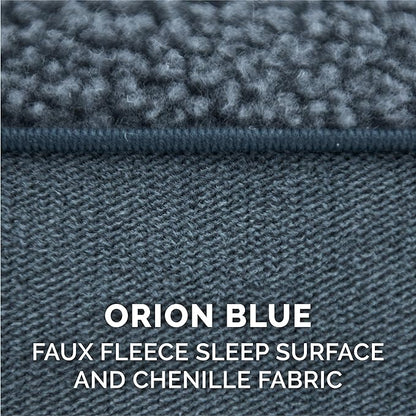 Furhaven Orthopedic Dog Bed for Large Dogs w/ Removable Bolsters &amp; Washable Cover, For Dogs Up to 95 lbs - Sherpa &amp; Chenille Sofa - Orion Blue, Jumbo/XL