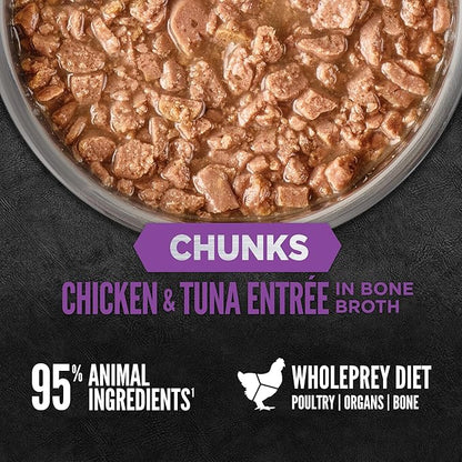 ORIJEN Chunks &amp; Shreds Wet Cat FoodChicken and Tuna Kitten Entrée 5.5oz Cans (6 Count)