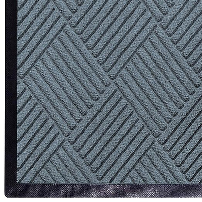 WaterHog Diamond | Commercial-Grade Entrance Mat with Rubber Border – Indoor/Outdoor, Quick Drying, Stain Resistant Door Mat (Bluestone, 4&