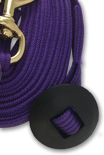 Southwestern Equine Lunge Line for Horses Cotton Horse Lunge Line with Bolt Snap &amp; Rubber Stop (Purple, 24&