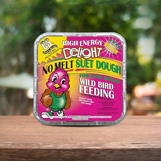 C&amp;S High Energy Delight No Melt Suet Dough, Suet Cakes for Wild Birds, 11 Ounces, Pack of 8
