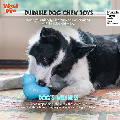 WEST PAW Zogoflex Tux Treat Dispensing Dog Chew Toy – Interactive Chewing Toy for Dogs – Dog Games for Aggressive Chewers, Fetch, Catch – Holds Kibble, Treats, Small 4", Granny Smith