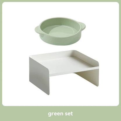The Pet Bowl Is Made Of Metal, With A Ceramic Base And High Legs To Protect The Cat&