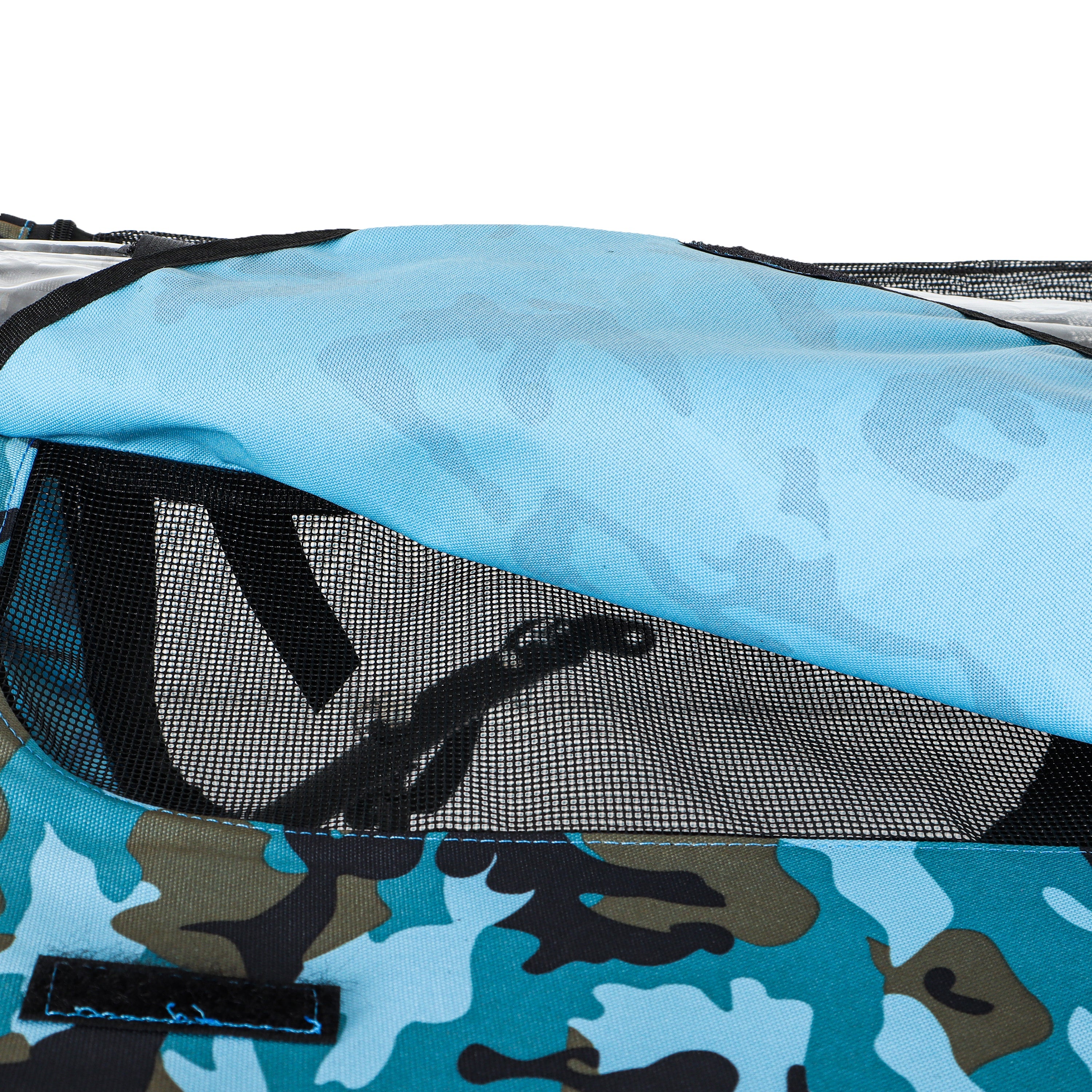 Outdoor Heavy Duty Collapsible Pet Bike Trailer with 16-Inch All-Terrain Wheels &amp; Universal Hitch – Foldable Dog/Cargo Carrier Cart for Bicycles, blue+black