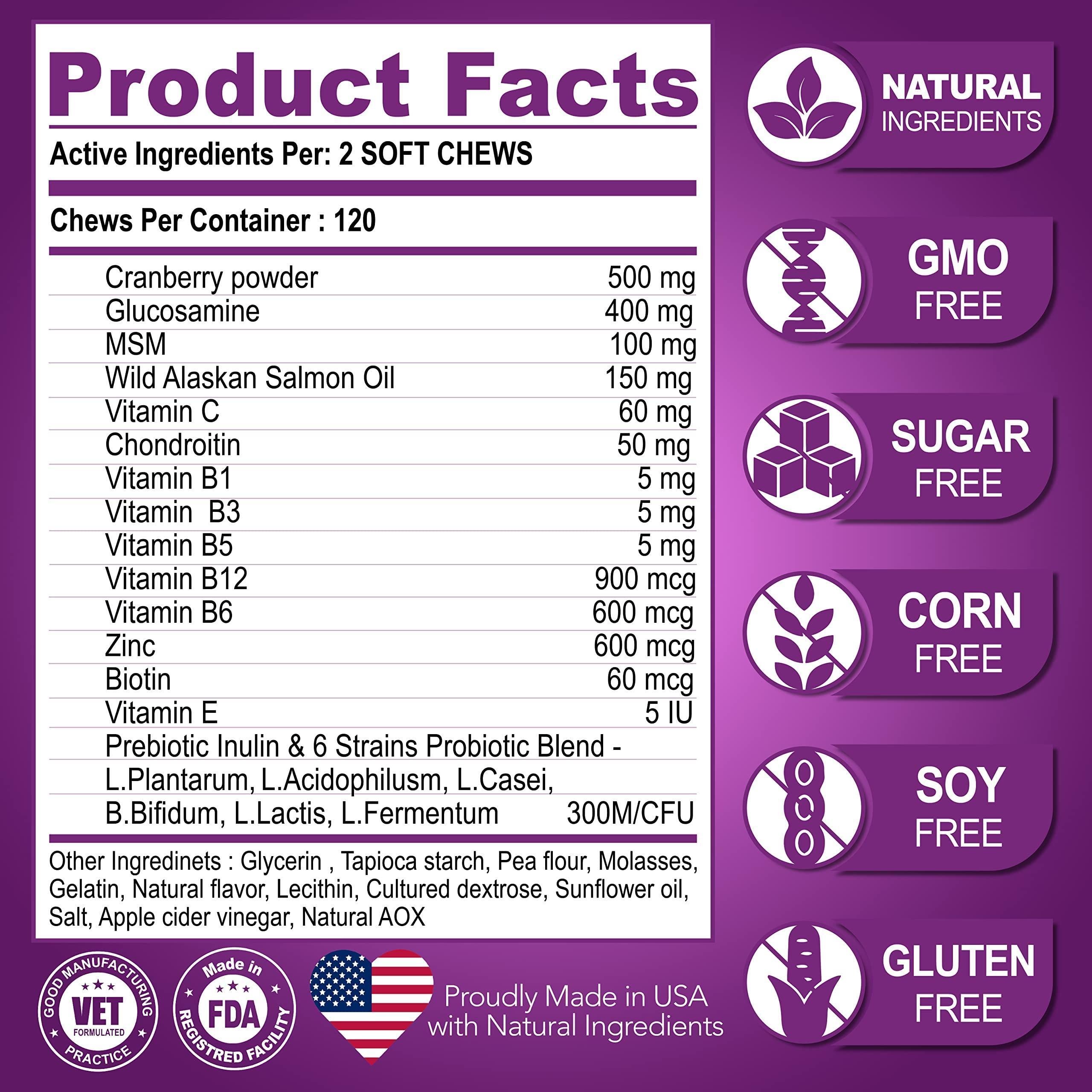 Dog Multivitamin Chews with Glucosamine 120 Count Joint Immune &amp; Mobility