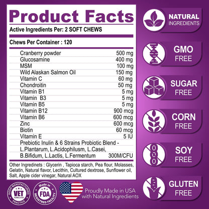 Dog Multivitamin Chews with Glucosamine 120 Count Joint Immune &amp; Mobility