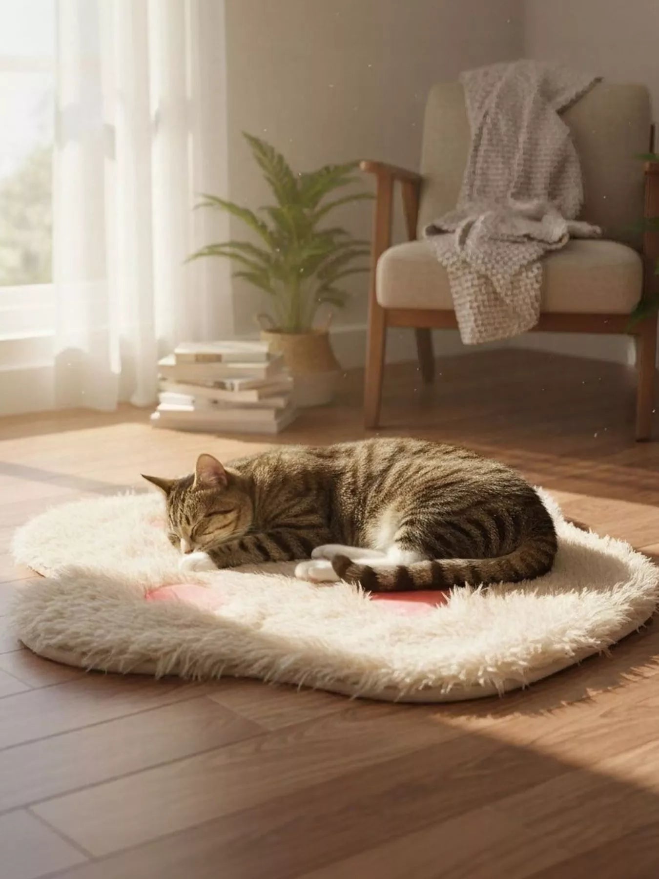 Cute Paw Shape Plush Pet Mat