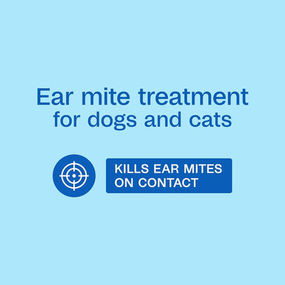 Adams Ear Mite Treatment for Dogs &amp; Cats 0.5oz Kills Mites Fast Soothes Pet Ear 3PCK