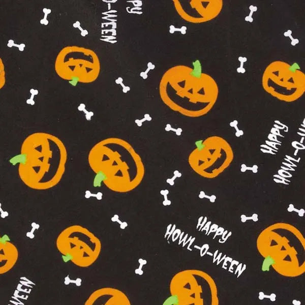 Aria Halloween Dog Bandana 19" Pumpkin &amp; Bone Design Howl-O-Ween Pet Accessory