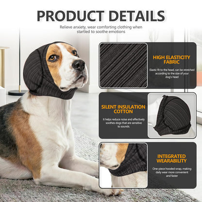 Soft Dog Ear Cover For Loud Noises,Thunderstorm&amp;Fireworks-Dog Ear Wrap Hematoma For Ears Surgery Recovery Prevent Shaking, Scratching-Dogs Head Cover For Bathing, Grooming, Rainy Walks,Swimming