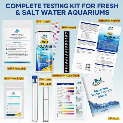 Aquarium Test Strips 11 in 1 Water Test Kit 950 Tests Ammonia pH Fish Tank