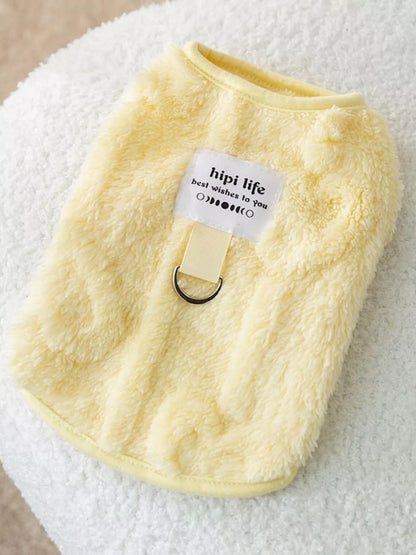 Cozy Plush Pet Sweater with Cute Patch