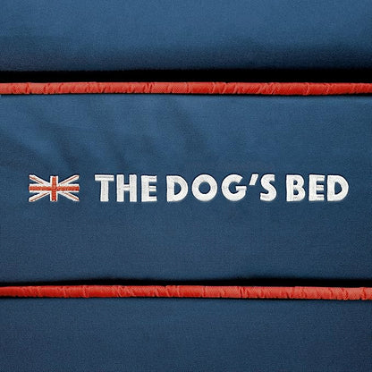 The Dog’s Bed Orthopedic Dog Bed XL Blue Oxford with Red Trim UK Flag Dog Bed 43.5x34, Memory Foam, Pain Relief: Arthritis, Post Surgery, Lameness, Veterinary Approved, Waterproof Washable Cover