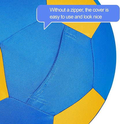 Herding Ball for Dogs &amp; Horses - 20" Large Blue &amp; Yellow Ball with Hand Pump