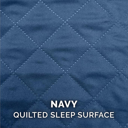 Furhaven Cooling Gel Dog Bed for Large Dogs w/ Removable Bolsters &amp; Washable Cover, For Dogs Up to 125 lbs - Quilted Sofa - Navy (Blue), Jumbo Plus/XXL
