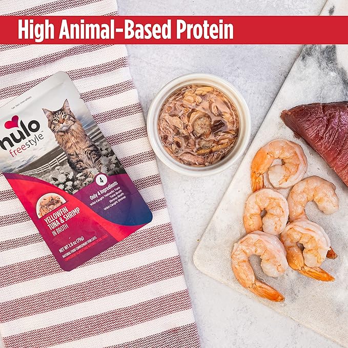 Nulo Freestyle Cat &amp; Kitten Wet Cat Food Pouch, Premium All Natural Grain-Free Soft Cat Food Topper with Amino Acids for Heart Health and High Animal-Based Protein