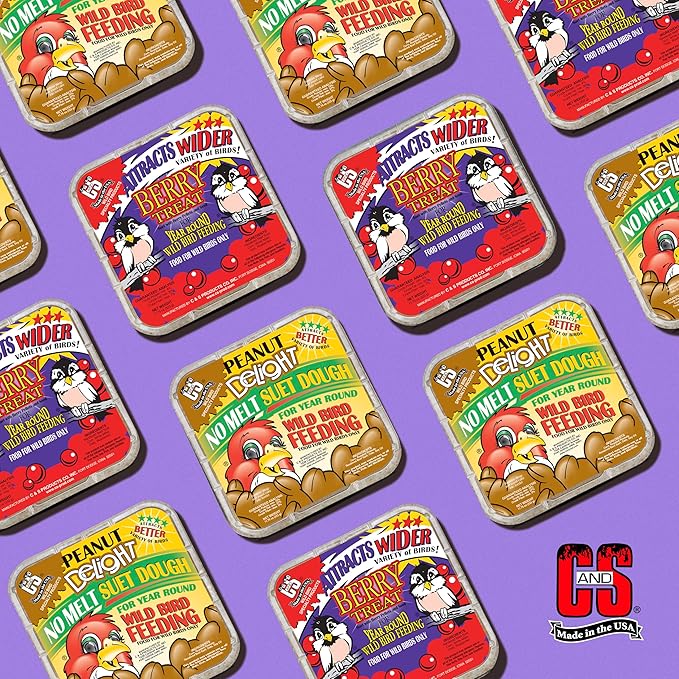 C&amp;S Suet Variety Value Pack, Peanut Delight Dough &amp; Berry Treat 24 Pack