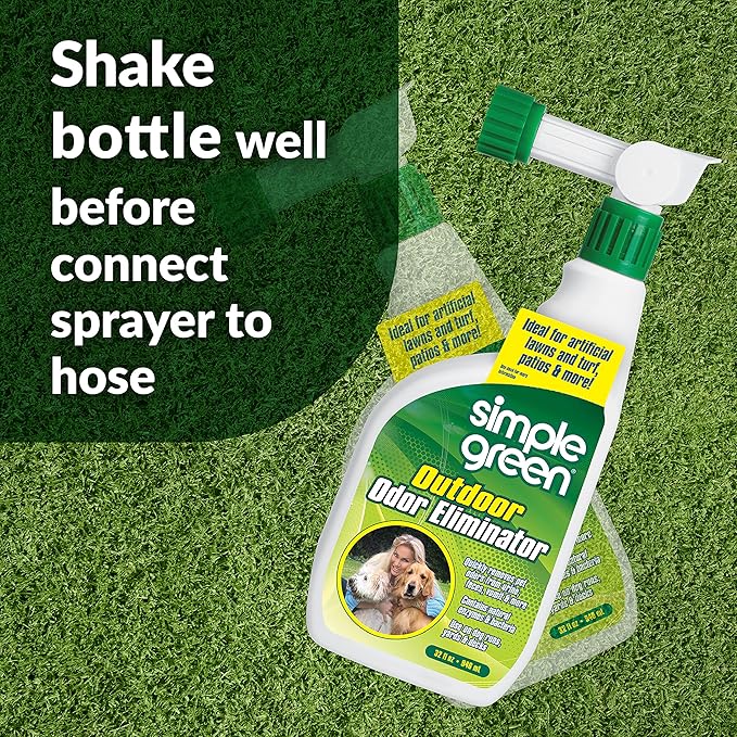 Simple Green Outdoor Odor Eliminator for Pets, Dogs, 1 gallon Refill - Ideal for Artificial Lawns &amp; Patio, Milky White (Pack of 2)