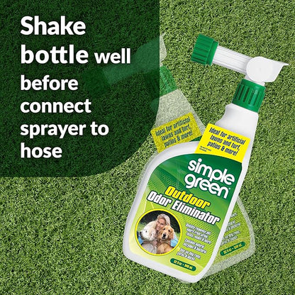 Simple Green Outdoor Odor Eliminator for Pets, Dogs, 1 gallon Refill - Ideal for Artificial Lawns &amp; Patio, Milky White (Pack of 2)