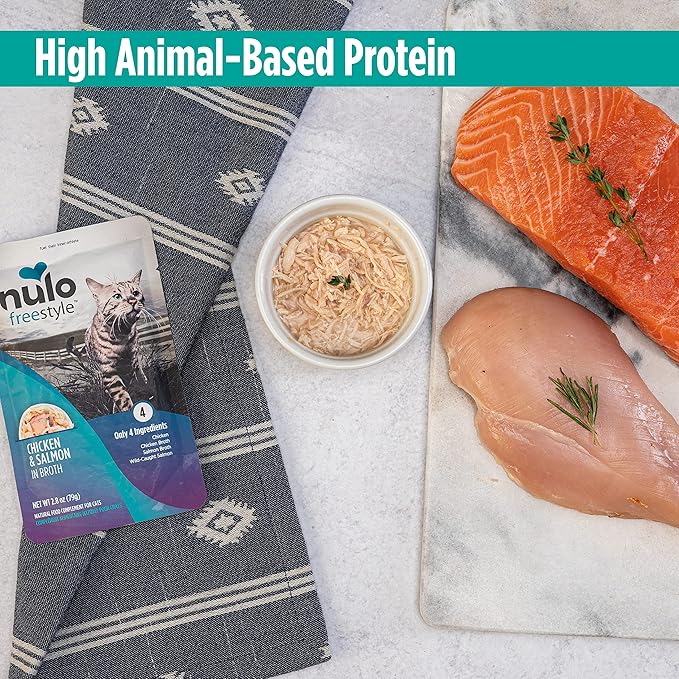 Nulo Freestyle Cat &amp; Kitten Wet Cat Food Pouch, Premium All Natural Grain-Free Soft Cat Food Topper with Amino Acids for Heart Health and High Animal-Based Protein