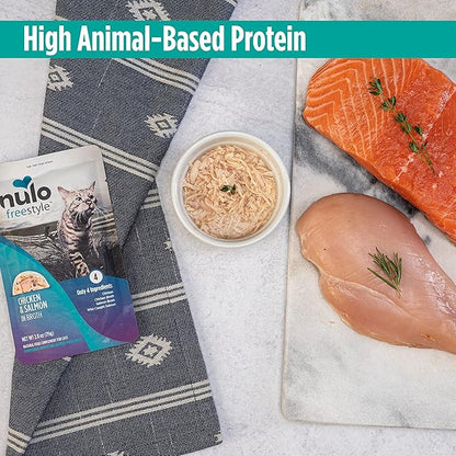 Nulo Freestyle Cat &amp; Kitten Wet Cat Food Pouch, Premium All Natural Grain-Free Soft Cat Food Topper with Amino Acids for Heart Health and High Animal-Based Protein