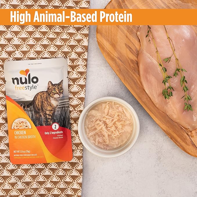 Nulo Freestyle Cat &amp; Kitten Wet Cat Food Pouch, Premium All Natural Grain-Free Soft Cat Food Topper with Amino Acids for Heart Health and High Animal-Based Protein
