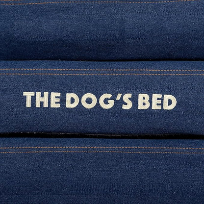 The Dog’s Bed, Med Blue Denim 30x23.5, Memory Foam, Pain Relief: Arthritis, Hip &amp; Elbow Dysplasia, Post Surgery, Lameness, Supportive, Calming, Waterproof Washable Cover, Veterinary Approved