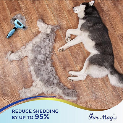 Large Deshedding Tool &amp; Dematting Comb – Grooming Brushes for Dogs, Cats, Horses – Reduce Shedding and Remove Knots, Mats and Loose Undercoat