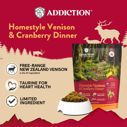 Addiction Venison Air-Dried Dog Food &amp; Treats Duo