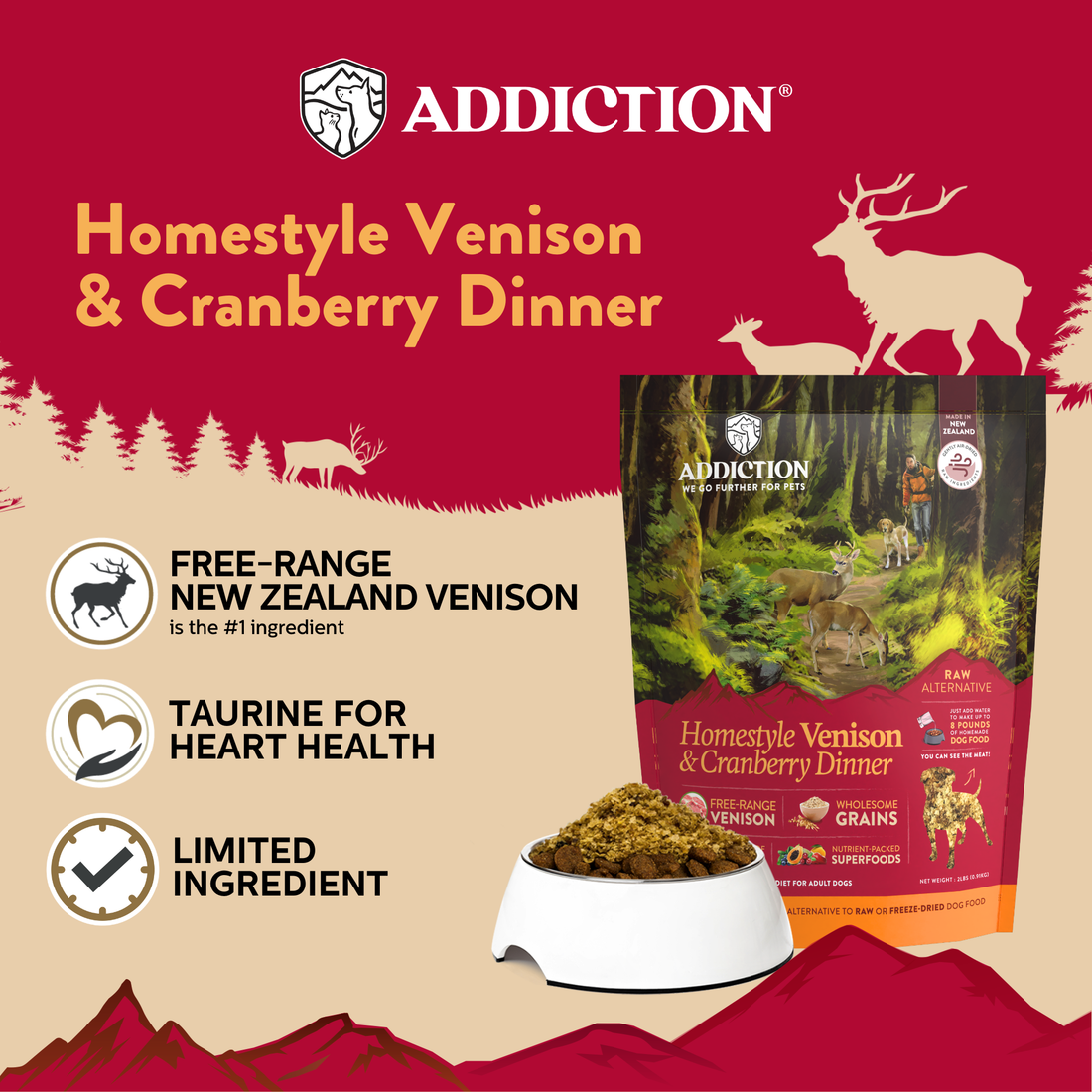 Homestyle Venison &amp; Cranberry Dinner Air-Dried Dog Food