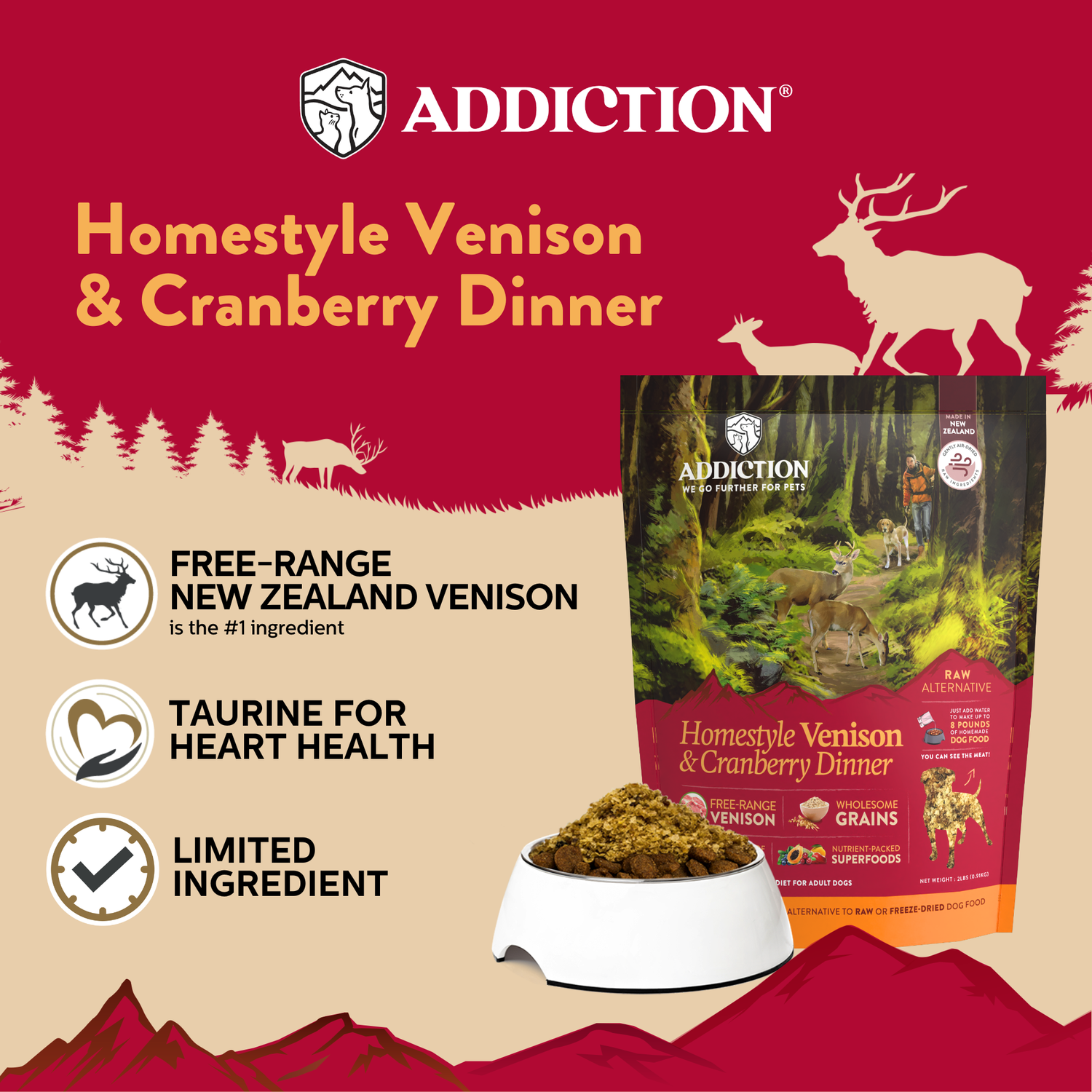 Homestyle Venison &amp; Cranberry Dinner Air-Dried Dog Food