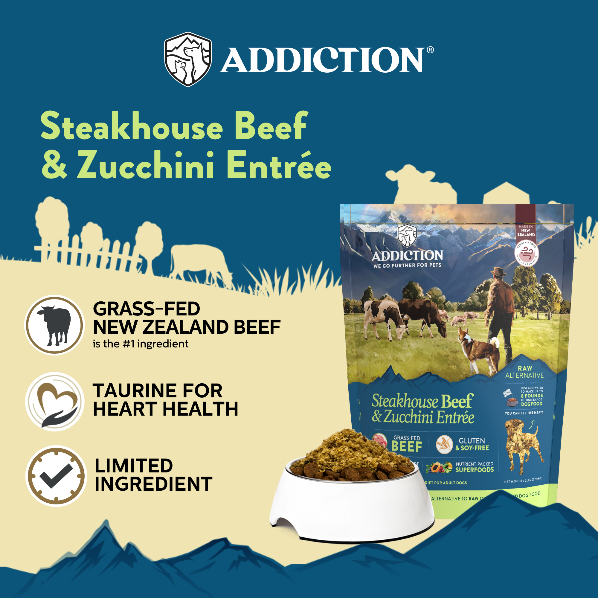 Steakhouse Beef &amp; Zucchini Air-Dried Dog Food