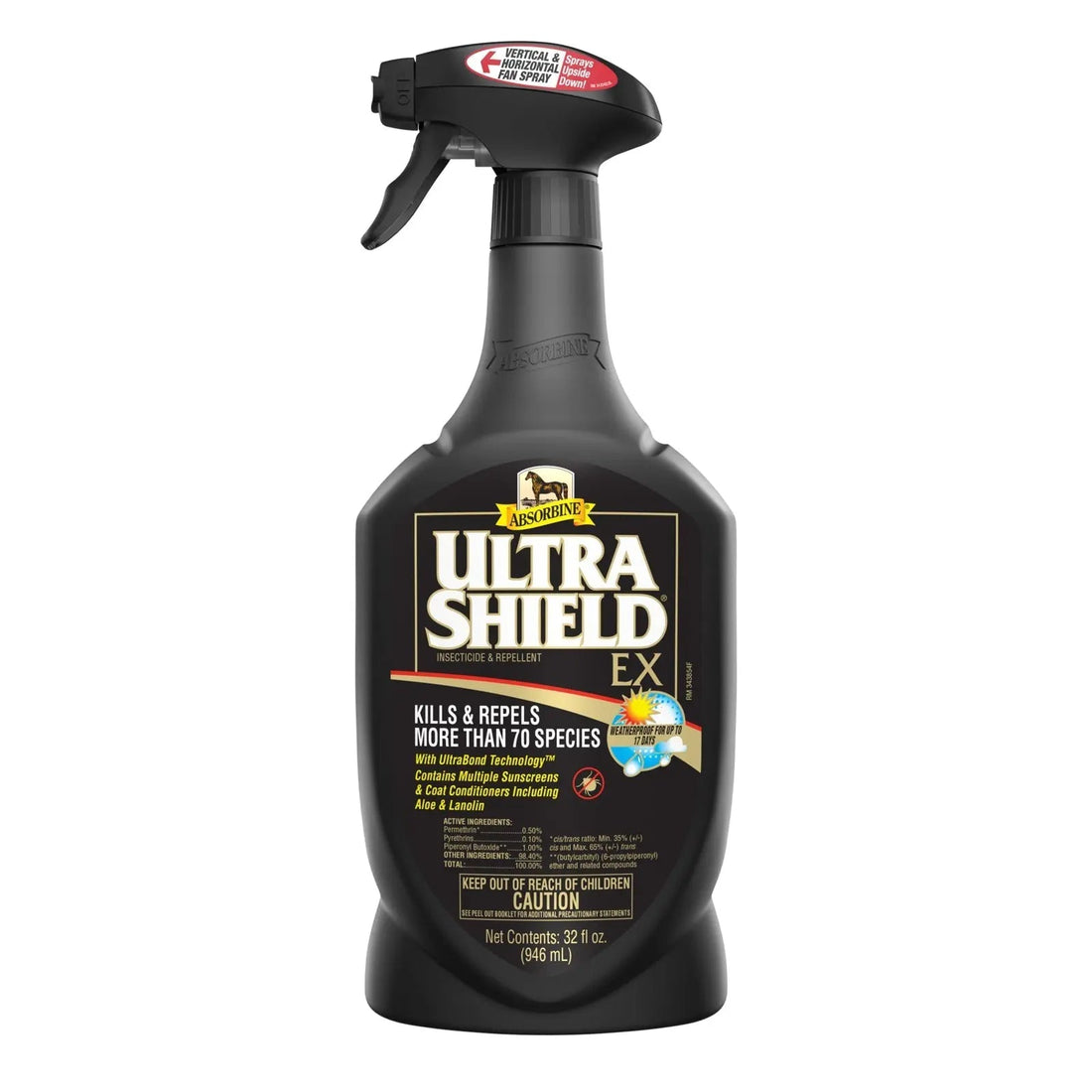 Absorbine UltraShield EX Fly Spray Insecticide Horses Dogs Animals 32 oz.