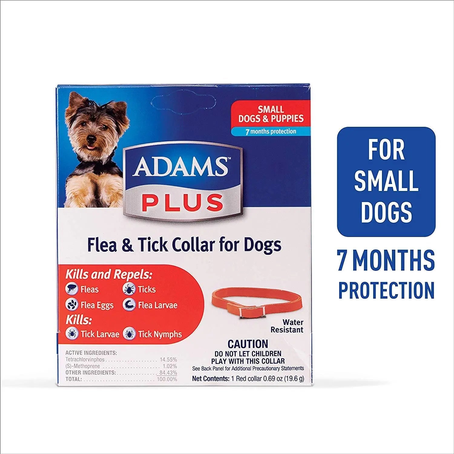 Adams Plus Flea &amp; Tick Collar for Small Dogs &amp; Puppies 7 Month Protection
