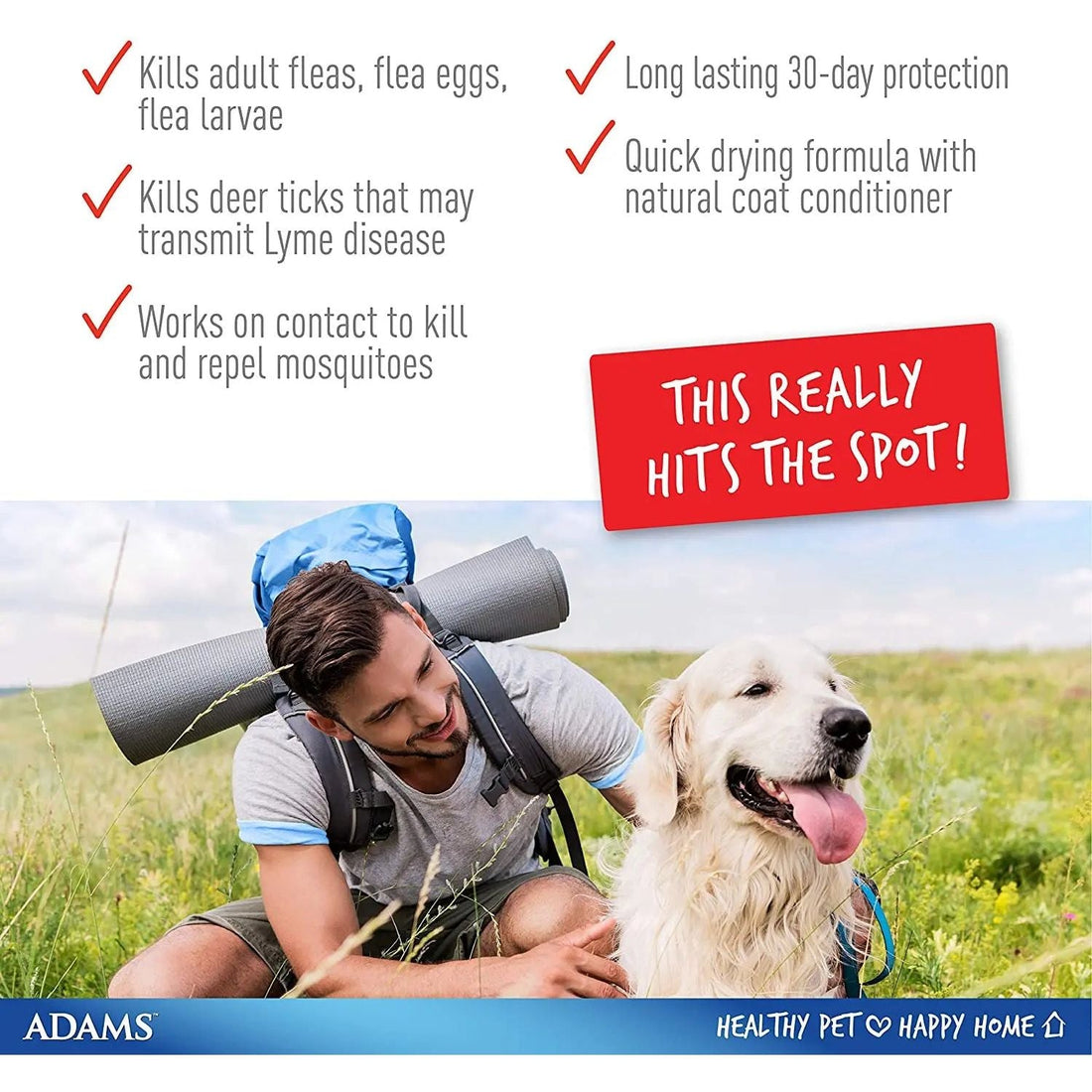 Adams Plus Flea and Tick Spot On for Large Dogs 31-60 lbs.