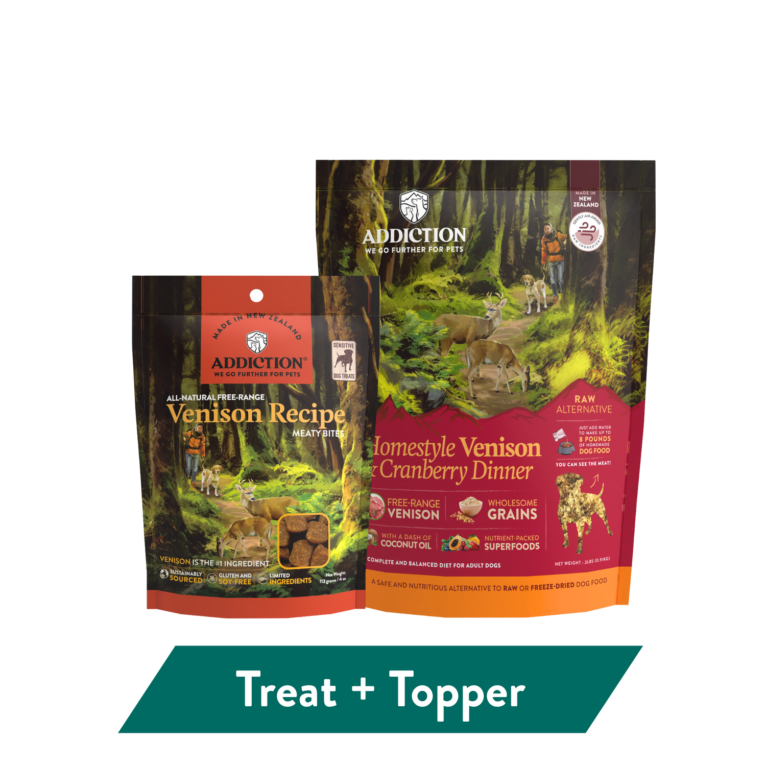 Addiction Venison Air-Dried Dog Food &amp; Treats Duo