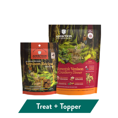 Addiction Venison Air-Dried Dog Food &amp; Treats Duo