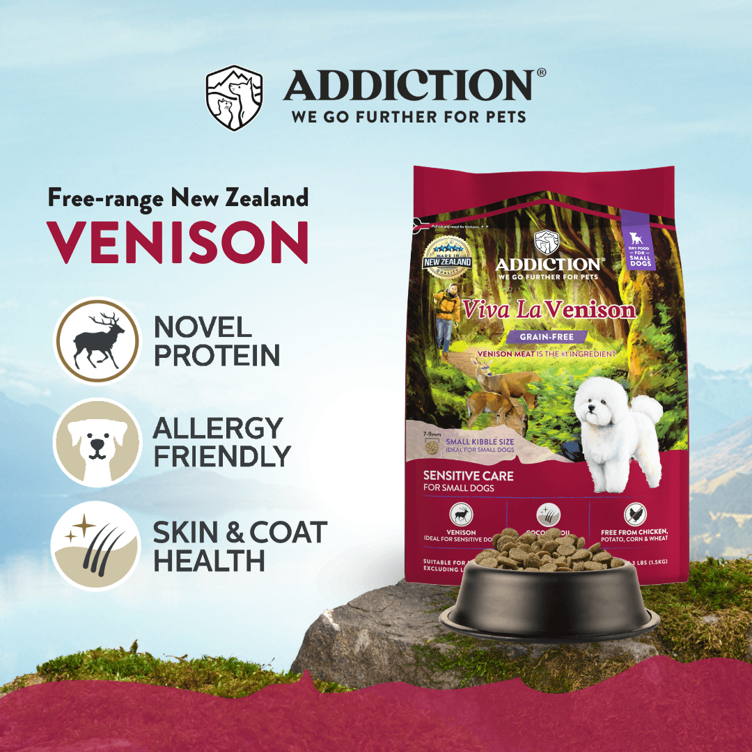 Addiction Viva La Venison Small Breed Dog Food &amp; Meaty Bites Treats Bundle